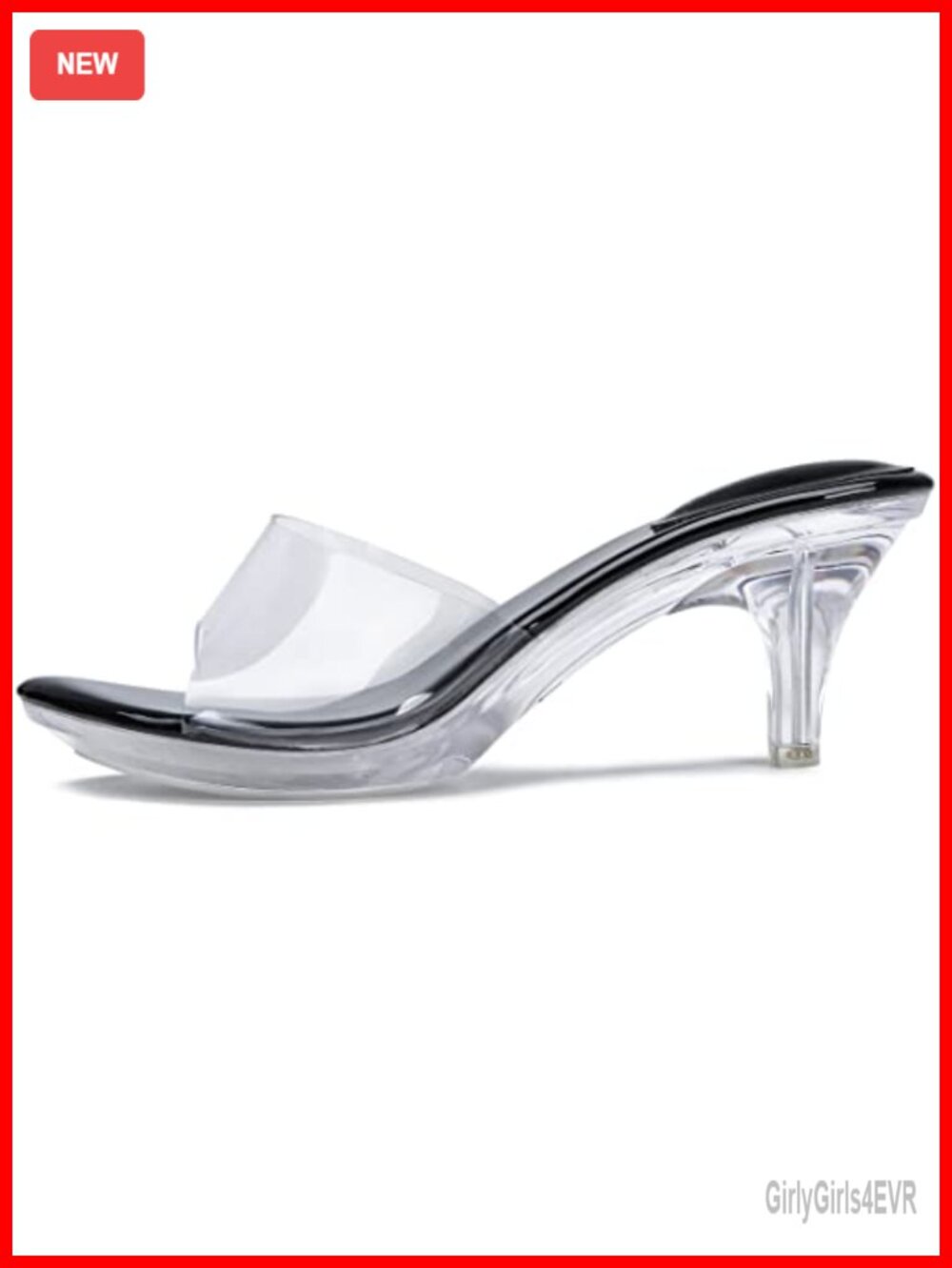 Women's Clear Heeled Sandals Platform Stiletto Open Toe Dress Shoes Double Strap